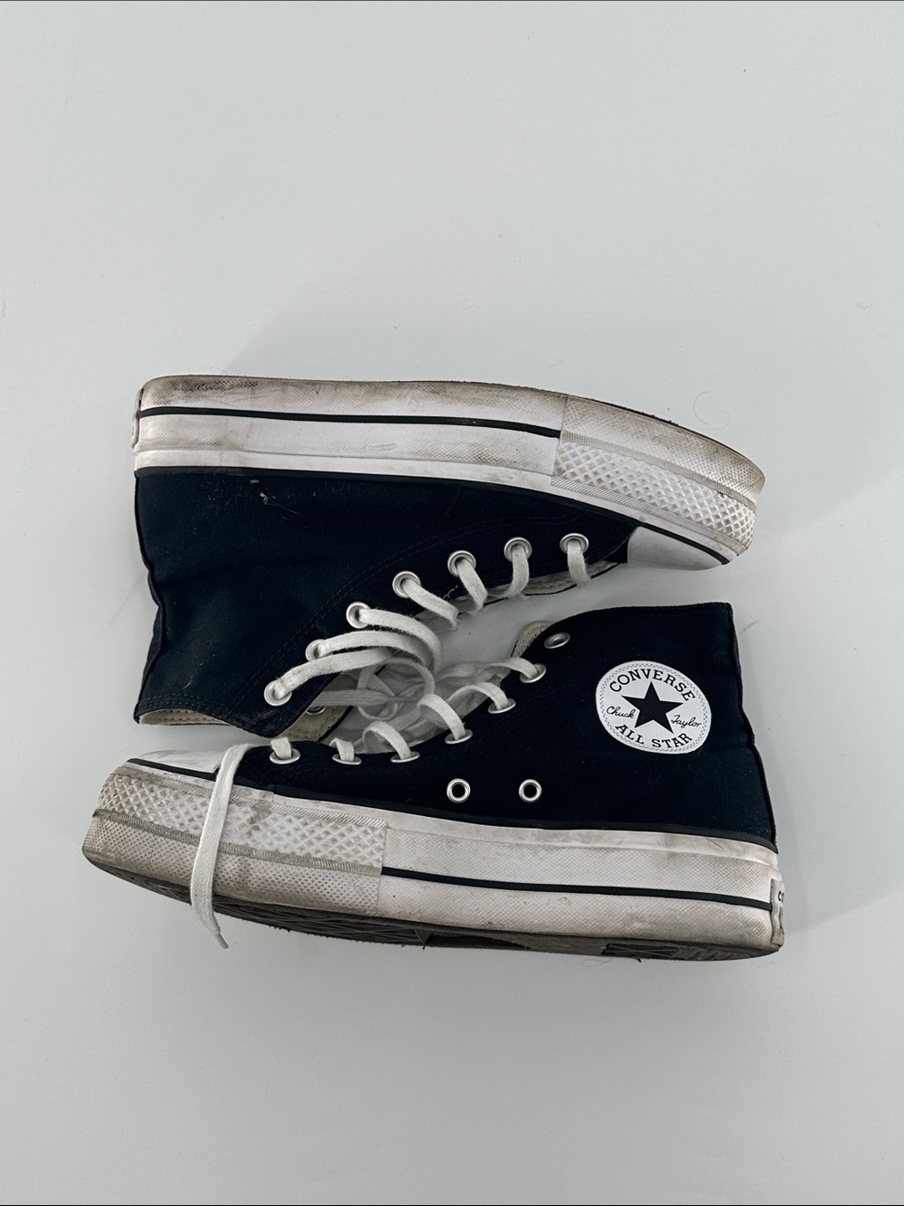 Converse Black and White High-Top Sneakers - Picture 3 of 6